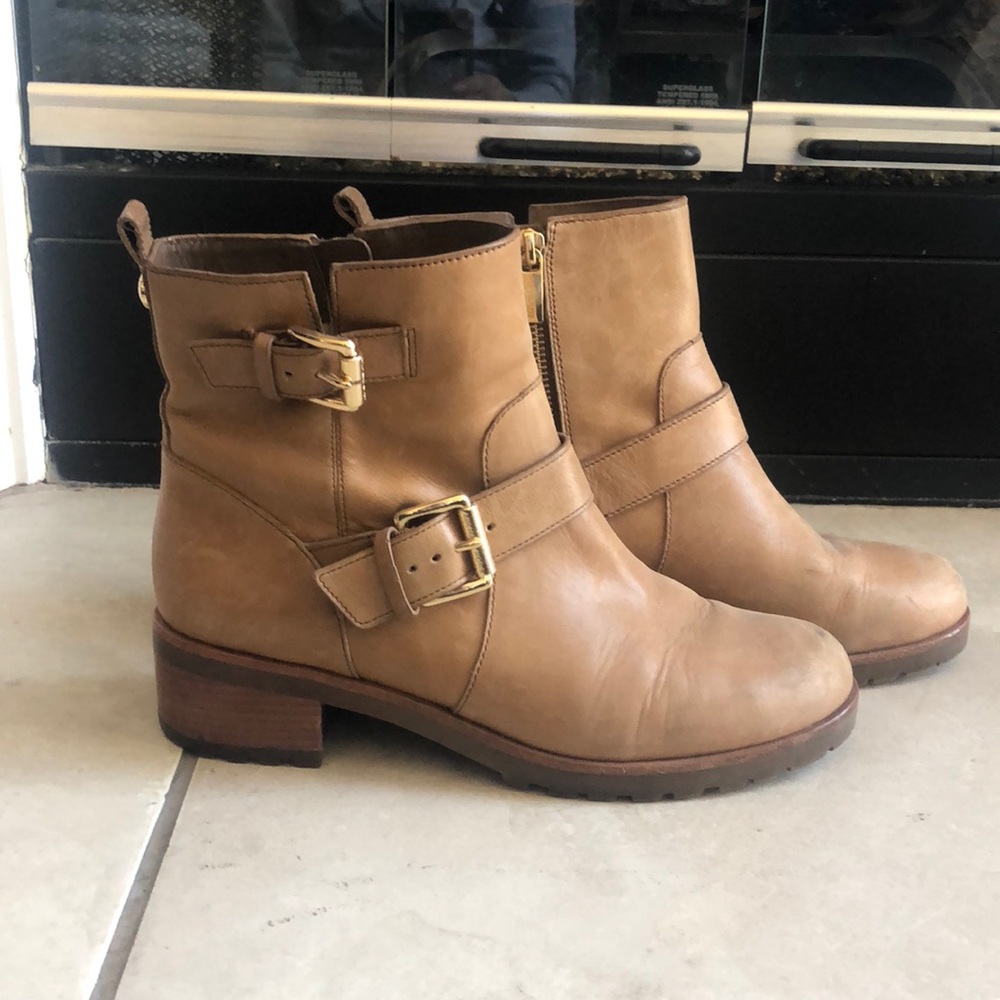 Michael Kors leather motorcycle boots